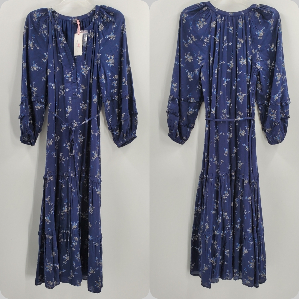 Women's Vineyard Vines Tiered Ruffle Maxi Dress Size Small NEW Sienna Floral